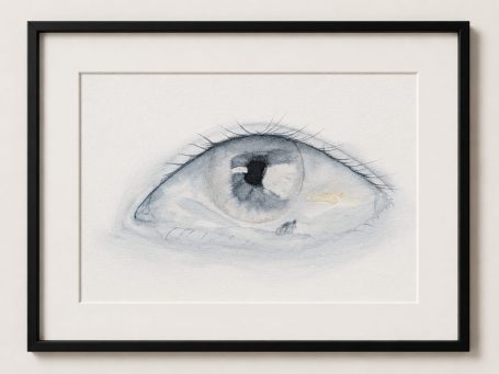 Ich sah den Berg und nicht die Weite Minimalistische Aquarell- und Bleistiftarbeit aus der fortlaufenden Werkreihe „das schwerste Gramm“ über Leistungsdruck