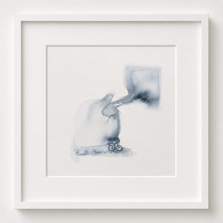 trotzdem hindurch Minimalistische Aquarellarbeiten der Werkreihe "Das schwerste Gramm" Reihe II · Das was Mitfährt. Bildsprache für Druck und Bewegung