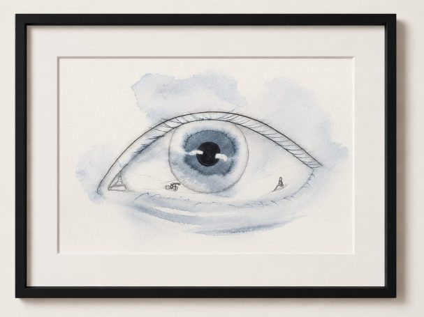 Ich blieb im Zuschauen zurück Minimalistische Werkreihe in Aquarell und Bleistift über innere Räume, Überforderung, Einsamkeit und das Gefühl des inneren Stillstands.