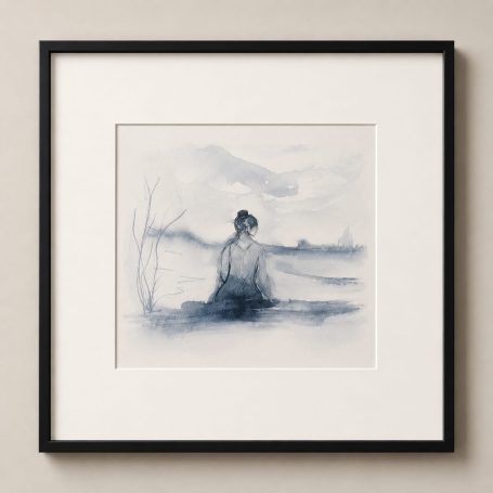 Stille Szene in Aquarell und Bleistiftarbeit