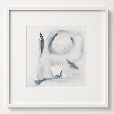 unter dem Blick Minimalistische Aquarellarbeiten der Werkreihe "Das schwerste Gramm" Reihe II · Das was Mitfährt. Bildsprache für Druck und Bewegung